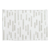 Inky Roundlines Pattern | Beige en wit Kussensloop (Achterkant-Rechts)