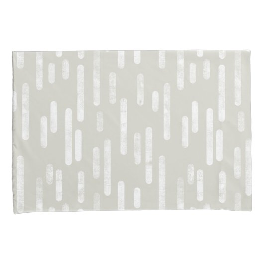 Inky Roundlines Pattern | Beige en wit Kussensloop (Voorkant-Rechts)