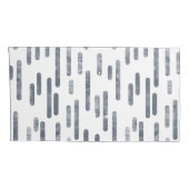 Inky Roundlines Pattern | Blauwgrijs en wit Kussensloop (Achterkant-Rechts)