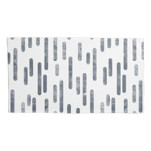 Inky Roundlines Pattern | Blauwgrijs en wit Kussensloop (Achterkant-Rechts)