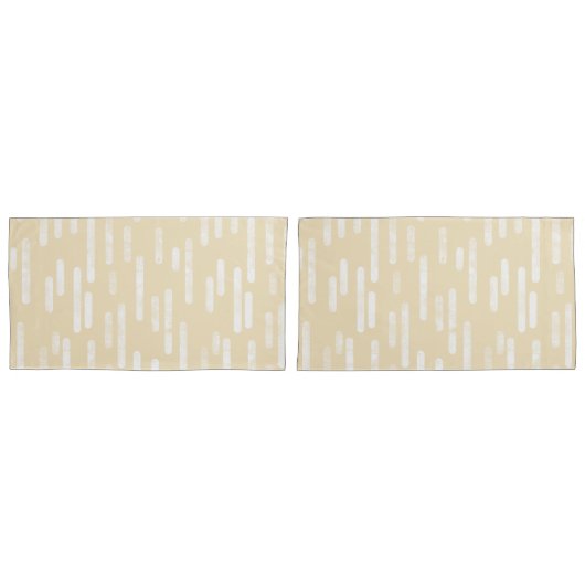 Inky Roundlines Pattern | Bleek geel en wit Kussensloop (Voorkant-Set)