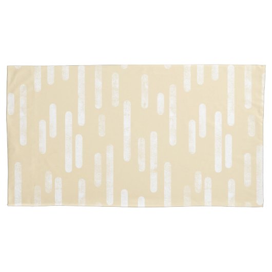 Inky Roundlines Pattern | Bleek geel en wit Kussensloop (Voorkant-Links)