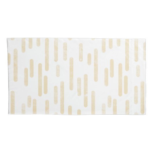 Inky Roundlines Pattern | Bleek geel en wit Kussensloop (Achterkant-Rechts)