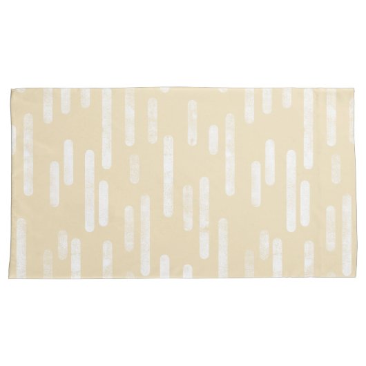 Inky Roundlines Pattern | Bleek geel en wit Kussensloop (Voorkant-Rechts)