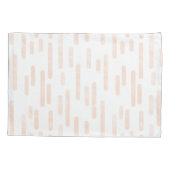 Inky Roundlines Pattern | Bleke perzik en wit Kussensloop (Achterkant-Links)