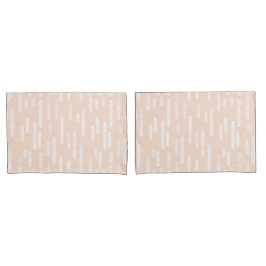 Inky Roundlines Pattern | Bleke perzik en wit Kussensloop