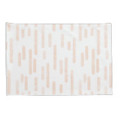 Inky Roundlines Pattern | Bleke perzik en wit Kussensloop (Achterkant-Rechts)