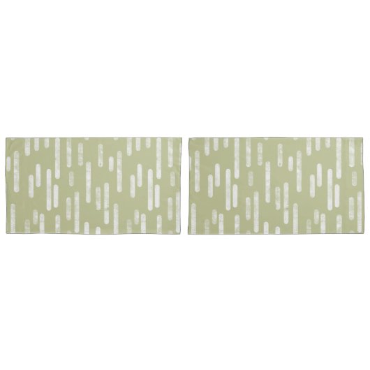 Inky Roundlines Pattern | Bleke pistache/wit Kussensloop (Voorkant-Set)