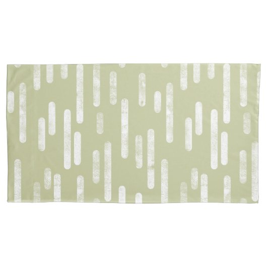 Inky Roundlines Pattern | Bleke pistache/wit Kussensloop (Voorkant-Links)