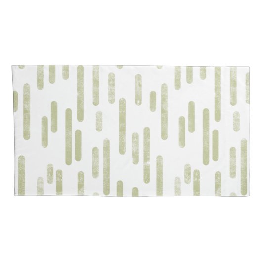 Inky Roundlines Pattern | Bleke pistache/wit Kussensloop (Achterkant-Rechts)