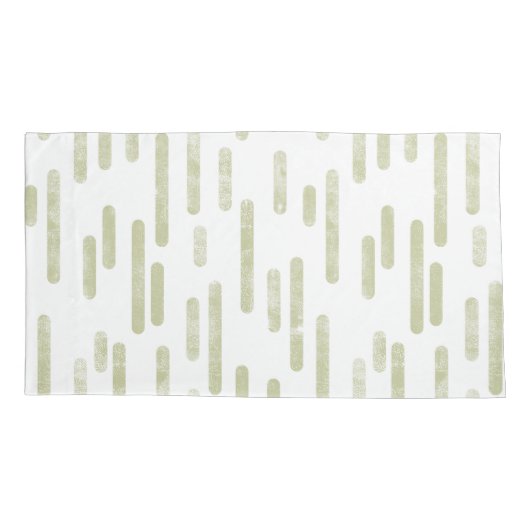 Inky Roundlines Pattern | Bleke pistache/wit Kussensloop (Achterkant-Links)