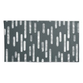 Inky Roundlines Pattern | Donkergrijs-groen/wit Kussensloop (Achterkant-Rechts)