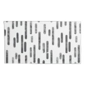 Inky Roundlines Pattern | Grafiet en wit Kussensloop (Achterkant-Rechts)