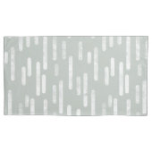 Inky Roundlines Pattern | Grijs Groen en Wit Kussensloop (Voorkant-Links)