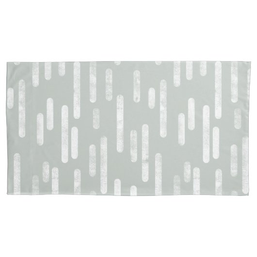 Inky Roundlines Pattern | Grijs Groen en Wit Kussensloop (Voorkant-Links)