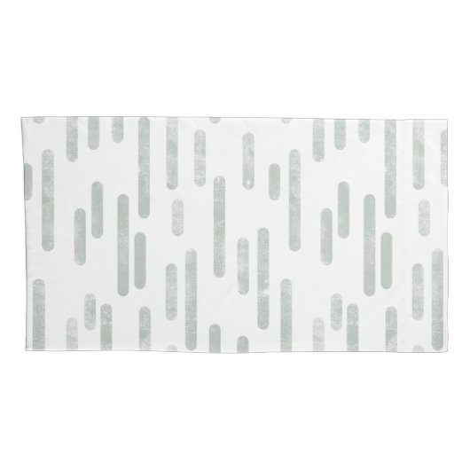 Inky Roundlines Pattern | Grijs Groen en Wit Kussensloop (Achterkant-Rechts)