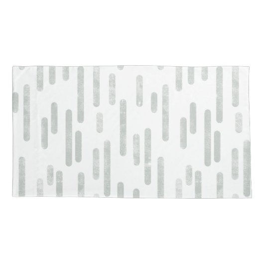 Inky Roundlines Pattern | Grijs Groen en Wit Kussensloop (Achterkant-Links)