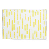 Inky Roundlines Pattern | Helder geel + wit Kussensloop (Achterkant-Links)