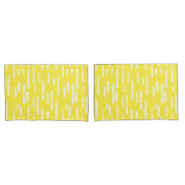 Inky Roundlines Pattern | Helder geel + wit Kussensloop