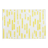 Inky Roundlines Pattern | Helder geel + wit Kussensloop (Achterkant-Rechts)