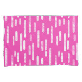 Inky Roundlines Pattern | Helder roze en wit Kussensloop (Voorkant-Rechts)