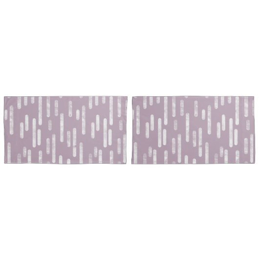Inky Roundlines Pattern | Mauve en wit Kussensloop (Voorkant-Set)