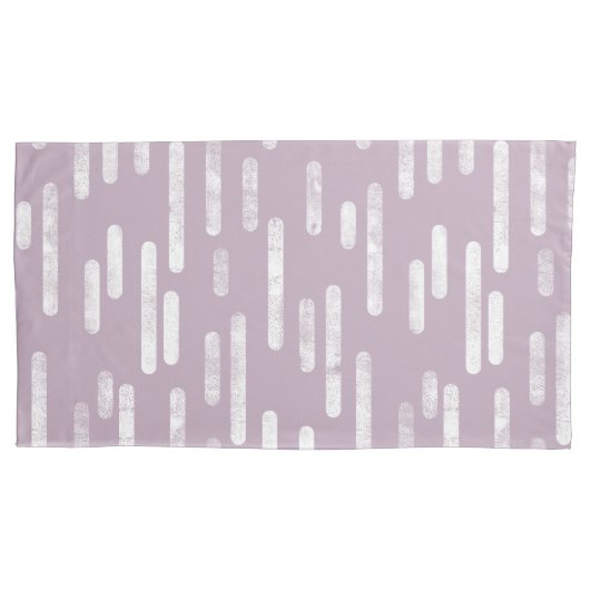 Inky Roundlines Pattern | Mauve en wit Kussensloop (Voorkant-Links)