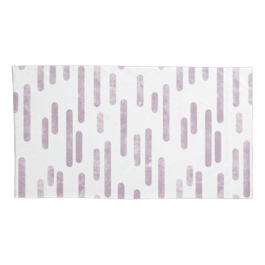 Inky Roundlines Pattern | Mauve en wit Kussensloop (Achterkant-Rechts)