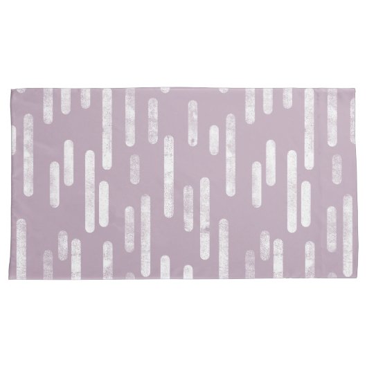 Inky Roundlines Pattern | Mauve en wit Kussensloop (Voorkant-Rechts)