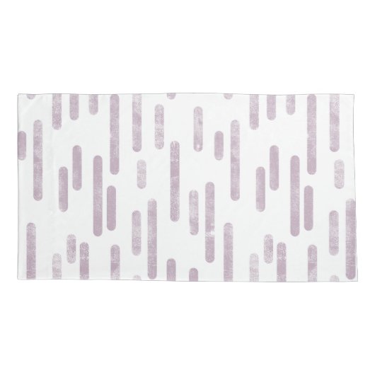 Inky Roundlines Pattern | Mauve en wit Kussensloop (Achterkant-Links)