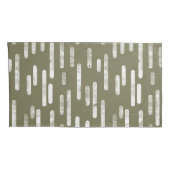 Inky Roundlines Pattern | Olijfgroen en wit Kussensloop (Achterkant-Rechts)