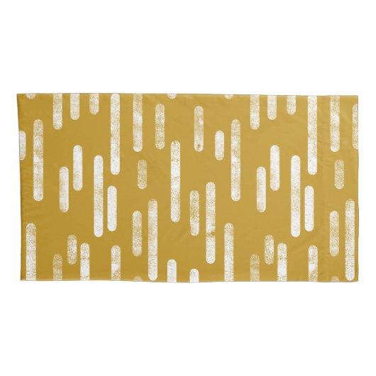 Inky Roundlines Pattern | Oud goud en wit Kussensloop (Achterkant-Rechts)