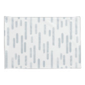 Inky Roundlines Pattern | Stoffig blauw en wit Kussensloop (Achterkant-Rechts)