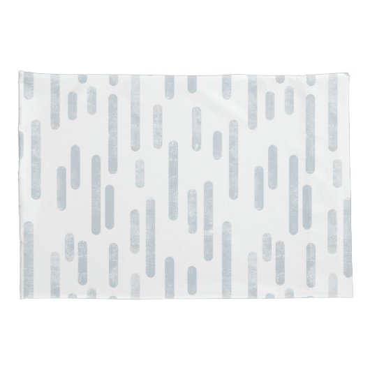 Inky Roundlines Pattern | Stoffig blauw en wit Kussensloop (Achterkant-Rechts)