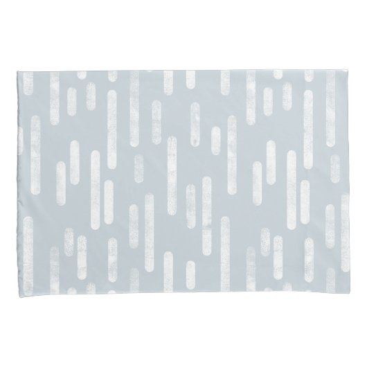 Inky Roundlines Pattern | Stoffig blauw en wit Kussensloop (Voorkant-Rechts)