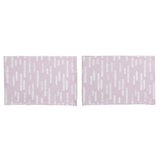 Inky Roundlines Pattern | Stoffig Roze en Wit Kussensloop (Voorkant-Set)