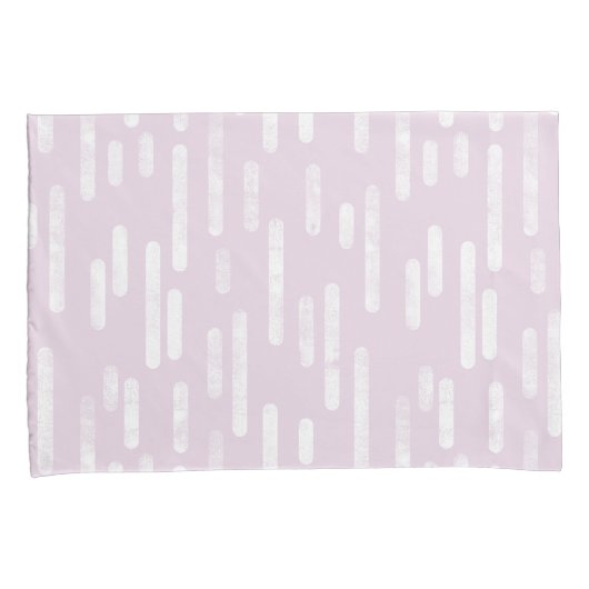 Inky Roundlines Pattern | Stoffig Roze en Wit Kussensloop (Voorkant-Rechts)