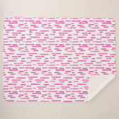 Inky Roundlines Pattern | Wit/helder roze Sherpa Deken (Voorkant (horizontaal))