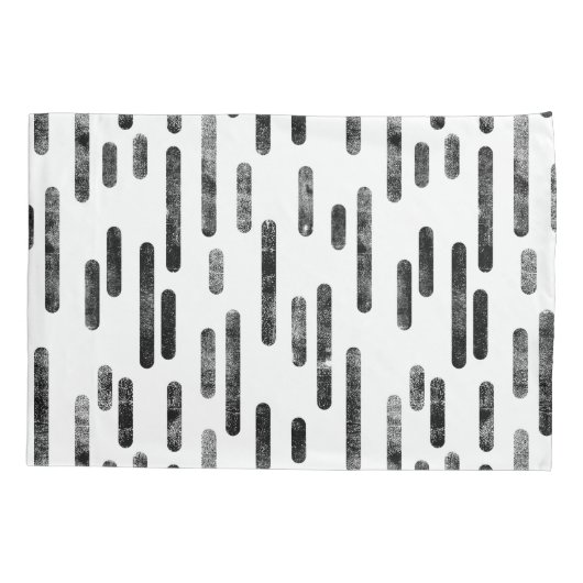 Inky Roundlines Pattern | Zwart-Wit Kussensloop (Achterkant-Links)