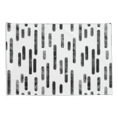 Inky Roundlines Pattern | Zwart-Wit Kussensloop (Achterkant-Rechts)