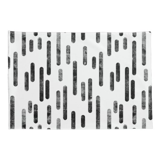 Inky Roundlines Pattern | Zwart-Wit Kussensloop (Achterkant-Rechts)