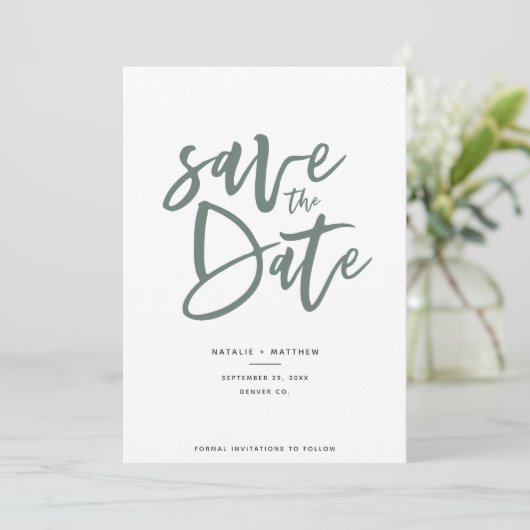 Inky script save the date (Staand voorkant)