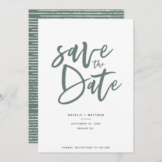 Inky script save the date (Voorkant / Achterkant)