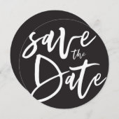 Inky script slaat de datum op save the date (Voorkant / Achterkant)