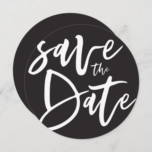 Inky script slaat de datum op save the date (Voorkant / Achterkant)