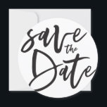Inky script slaat de datum op save the date<br><div class="desc">Het inktmanuscript bewaart de datum monochroom sparen de uitnodiging van de datumbruiloft. De zwart-witte maar achtergrondkleur kan worden veranderd.</div>