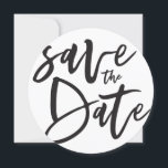 Inky script slaat de datum op save the date<br><div class="desc">Het inktmanuscript bewaart de datum monochroom sparen de uitnodiging van de datumbruiloft. De zwart-witte maar achtergrondkleur kan worden veranderd.</div>