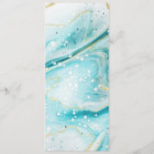 Inky Splash Blauwgroen marmer met goudfolie Menu (Achterkant)