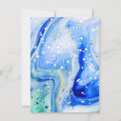 Inky Splash Blue Marble met Gold Vrijgezellenfeest Kaart (Achterkant)