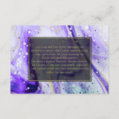 Inky Splash Paarse Marmer en Gouden folie Routebes Informatiekaartje (Achterkant)